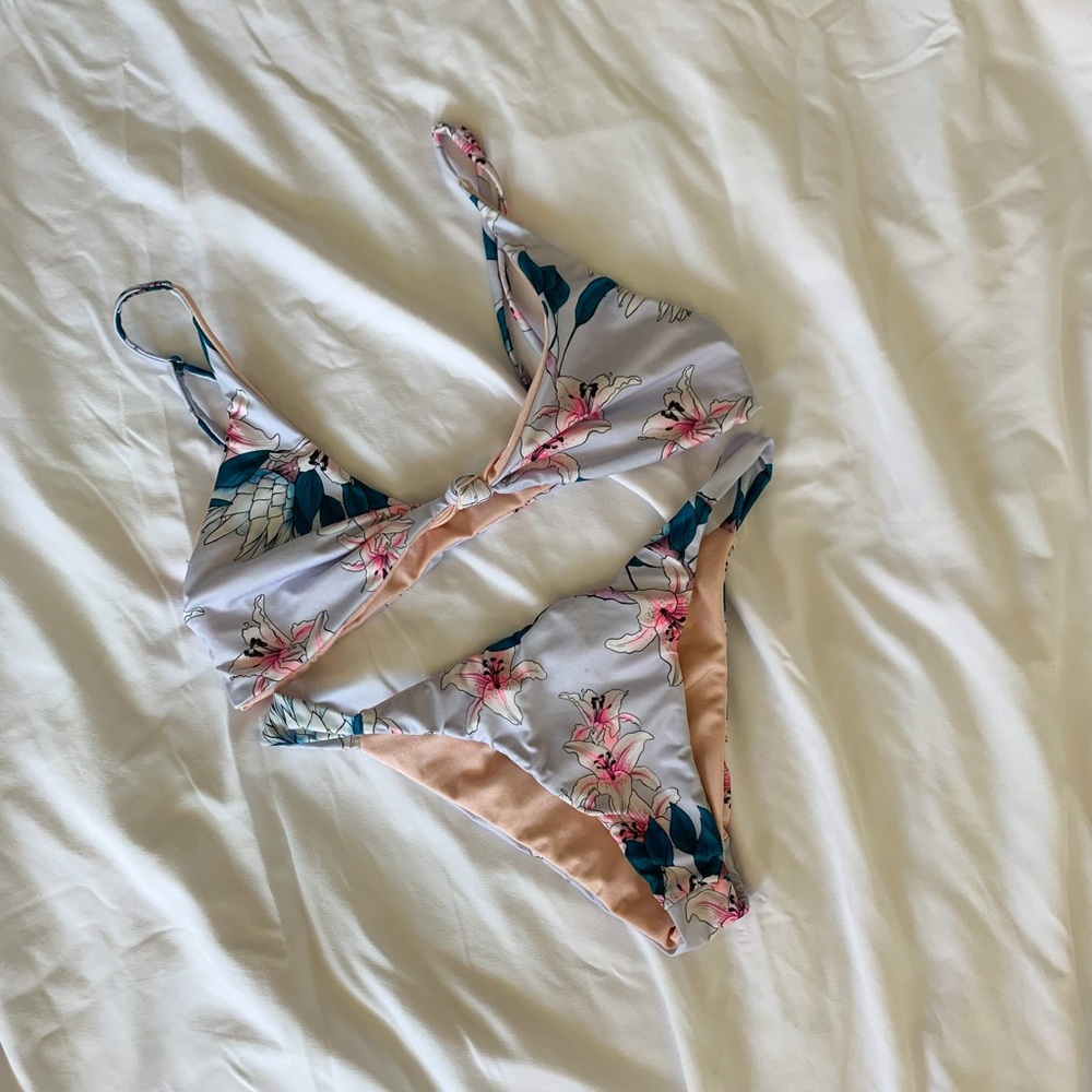 MAHKINI KINIS | Tropical Bikini Purple Set